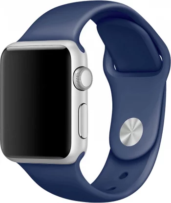 Ремешок для Apple Watch 42мм, силикон, синий(Ремешок для Apple Watch 42мм, силикон, синий)