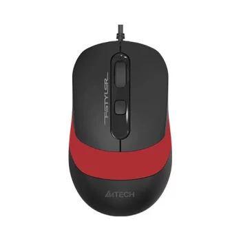 Мышь A4 Fstyler FM10, оптическая, проводная, USB, черный и красный [fm10 red]