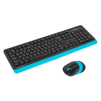 Комплект (клавиатура+мышь) A4 FG1010, USB, беспроводной, черный и серый [fg1010 blue]
