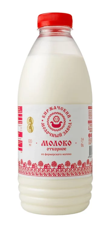 БЗМЖ Молоко паст Киржачский МЗ отб 3,4-6% 930г пэт