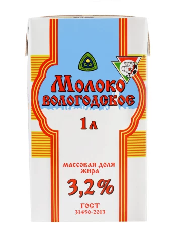 БЗМЖ Молоко утп Вологодское 3,2% 1л