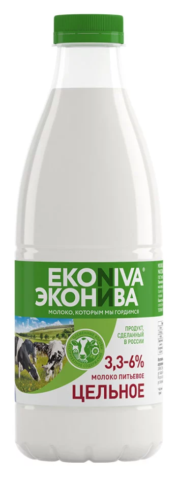 БЗМЖ Молоко пастер Эконива цельное 3,3% 1000мл пэт
