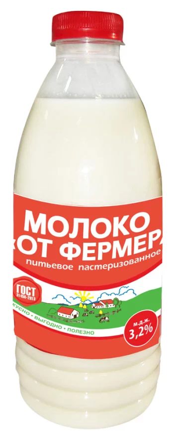 БЗМЖ Молоко пастер От Фермера 3,2 900г
