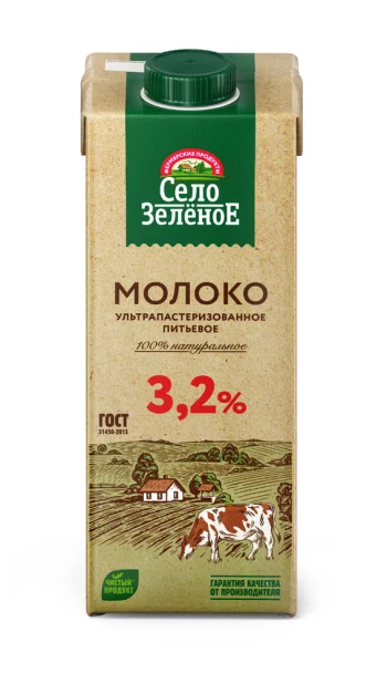БЗМЖ Молоко утп Село Зеленое 3,2% 950мл