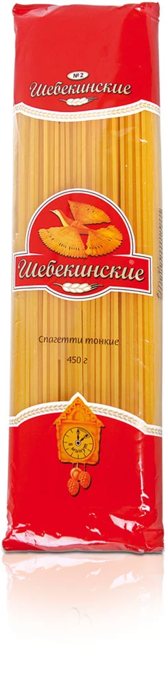 Макароны Шебекинские №002 спагетти тонкие Высший сорт 450г
